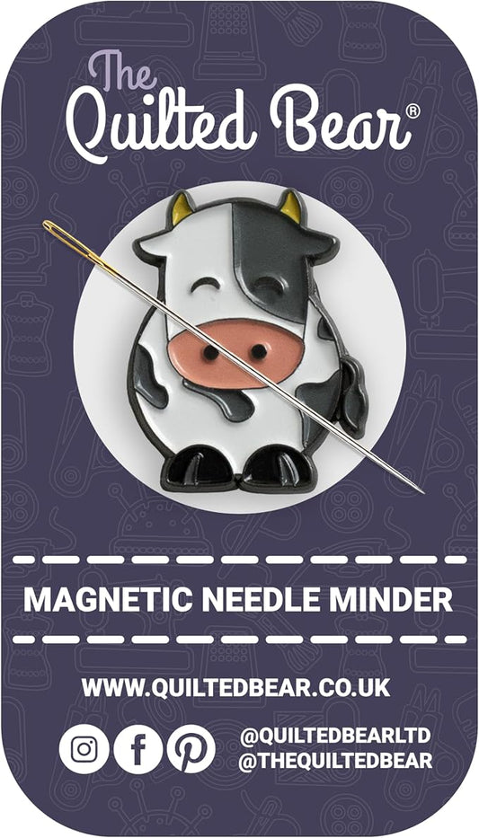 The Quilted Bear Magnetic Needle Minder, Cow | Enamel Needle Keeper for Embroidery & Cross Stitch, Secure Holder for Sewing Needles & Pins, Strong Magnet, Sewing Accessory