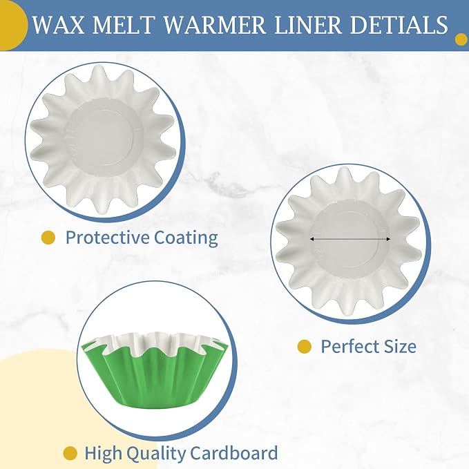 PEASUG 50 Pcs Wax Melt Liners Leakproof Reusable Universal for Warmers