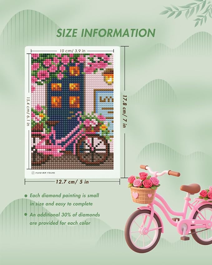 ForeverYoung Minigem Twelve Months Diamond Art Kits, 5x7Inch Postcard-Style
