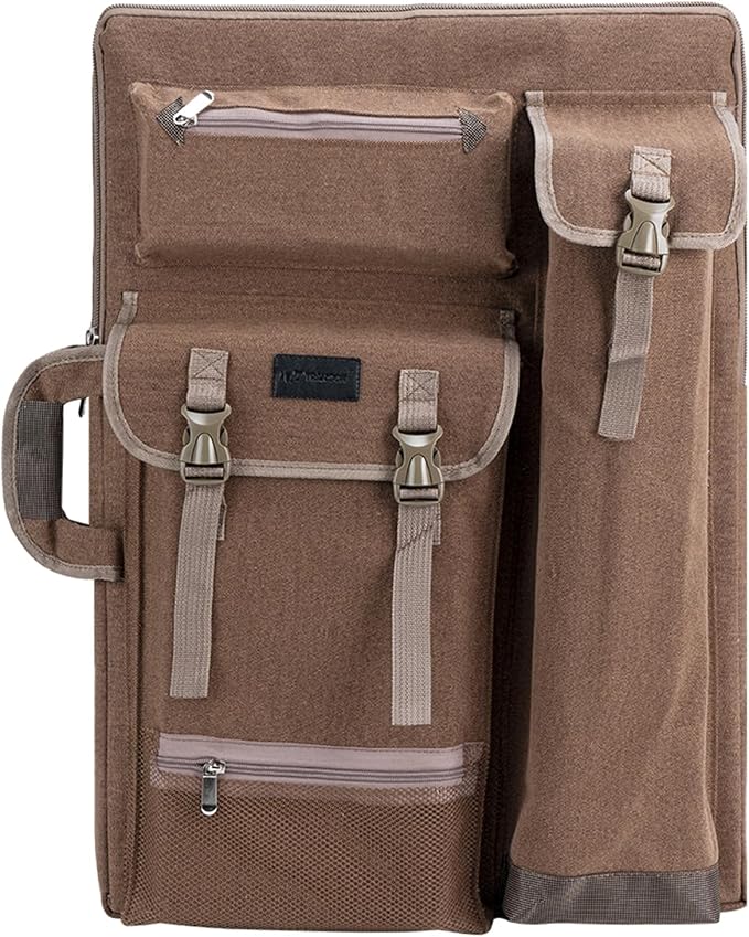 TRANSON Art Portfolio Case Artist Backpack Canvas Bag Large 26” x 19.5”