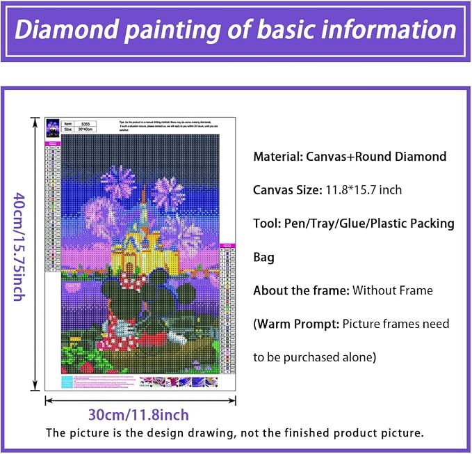 JAKI Diamond Painting Kits for Adults Castle 12x16inch