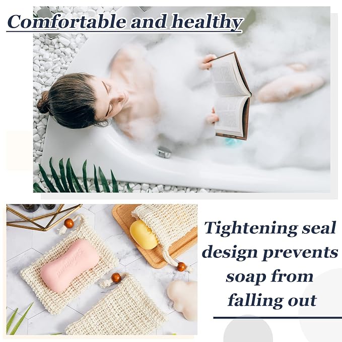 Cunhill 40 Pack Soap Saver Bags Exfoliating Soap Pouch, 4.7x7.1 Inch