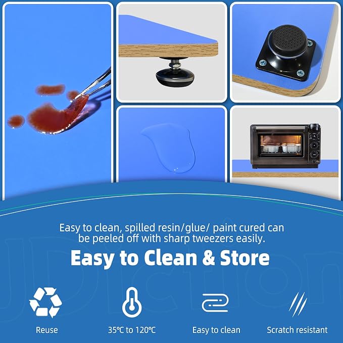 Resin Leveling Table for Epoxy - 16''x 12'' （40.64 x30.48cm）Resin Leveling Board Nonstick Surface, Adjustable Height & Angle Feet, Multipurpose No Installation Required Board for Crafting & Art
