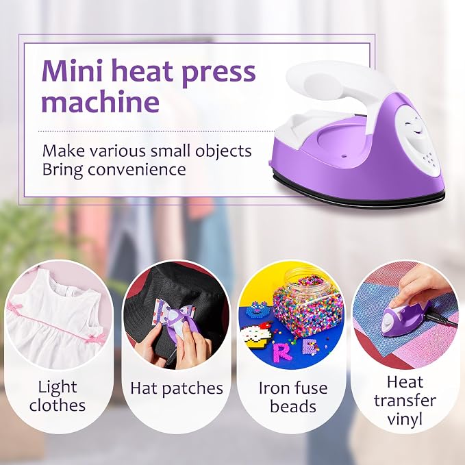 Honoson Mini Craft Iron with Charging Base Tiny,Purple