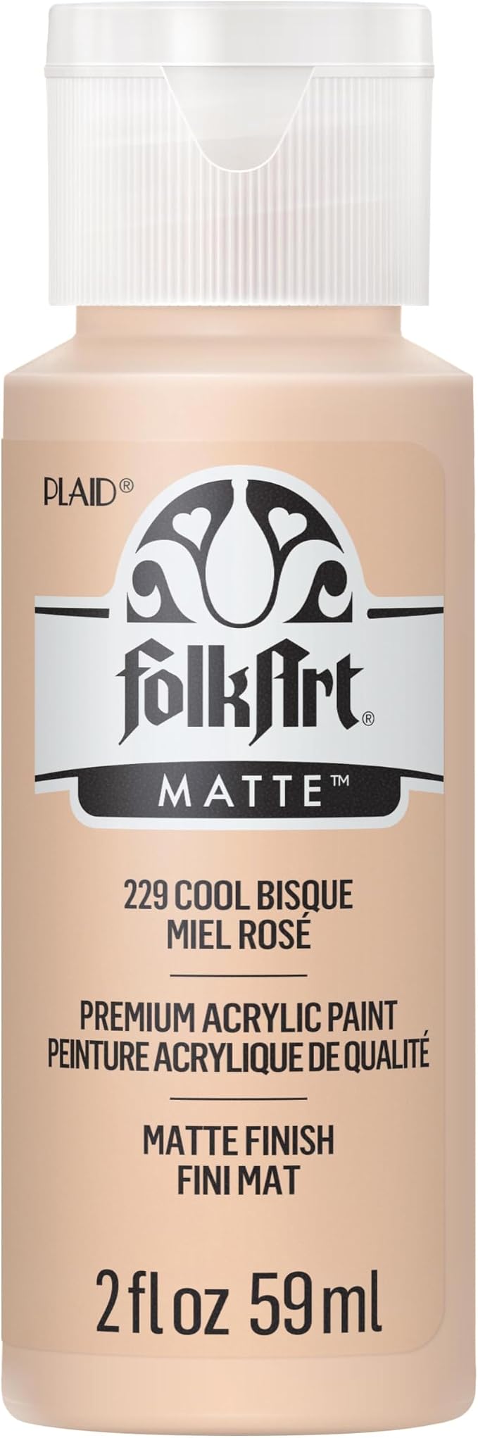 FolkArt Acrylic Paint in Assorted Colors (2 oz), 229, Cool Bisque