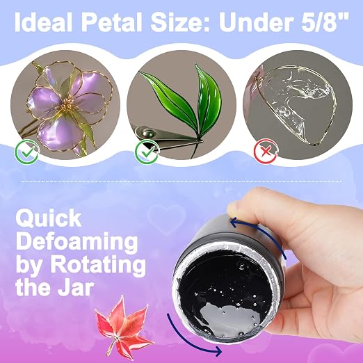 Teexpert UV Dip Resin for Wire Flowers, 2 Pack 100g Each (200g Total), Crystal Clear Thick Formula, Fast Cure UV Resin for DIY Jewelry, Crafts & Floral Design