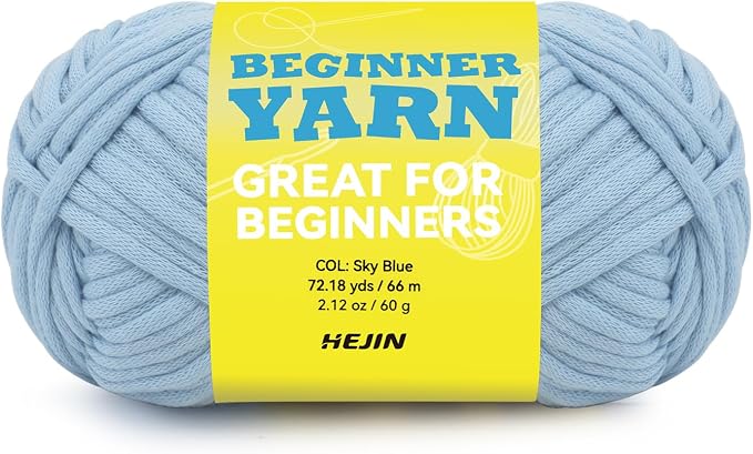 60g Blue Yarn for Crocheting and Knitting;66m (72yds) Cotton Yarn for Beginners with Easy-to-See Stitches;Worsted-Weight Medium #4;Cotton-Nylon Blend Yarn for Beginners Crochet Kit Making