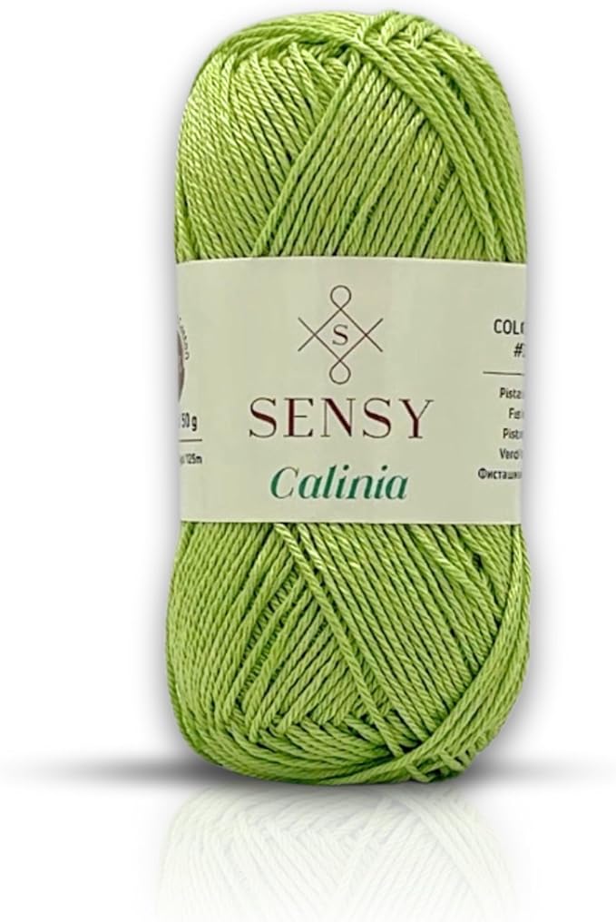 S Sensy Calinia-Mercerized Giza Cotton #2 Fine Yarn Pistachio Green 131yds