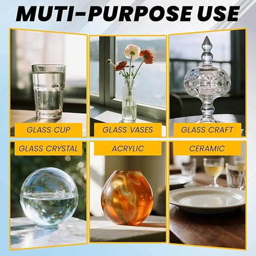 Glass Super Glue Clear 30 Gram, Thin Superglue Repair Crafts Acrylic Plexiglass Glasses Bowls Heavy Duty, All Purpose Instant Waterproof Cyanoacrylate Adhesive Bonding Between Glass and Others