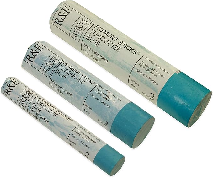 R&F Handmade Paints - Professional Oil Pigment Stick, Turquoise Blue, 38 ml