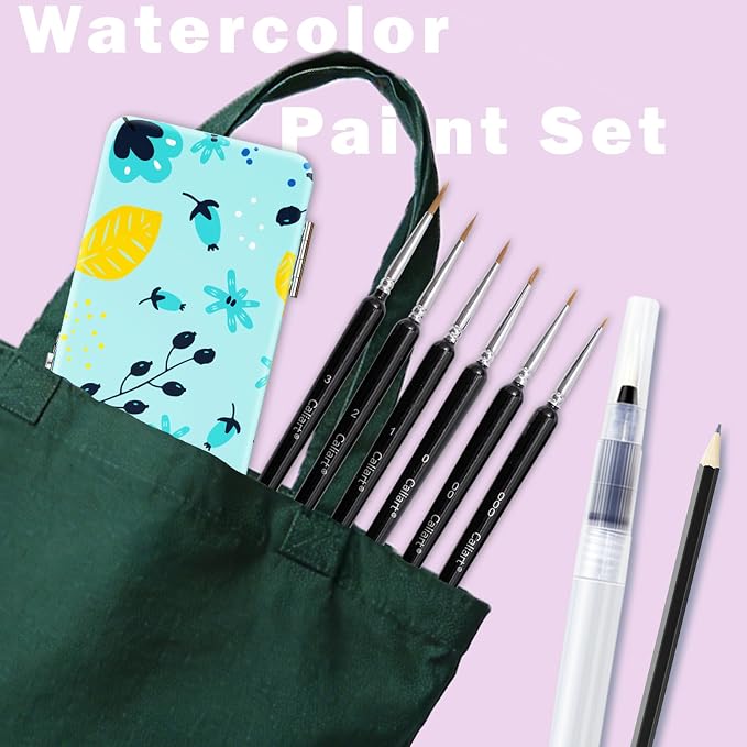 Caliart 100 Colors Watercolor Paint Set, Portable Art Supplies Palette Kit | Travel Metallic Water Color Paints, Art Coloring Painting Gifts for Adults Professionals Beginners Artists