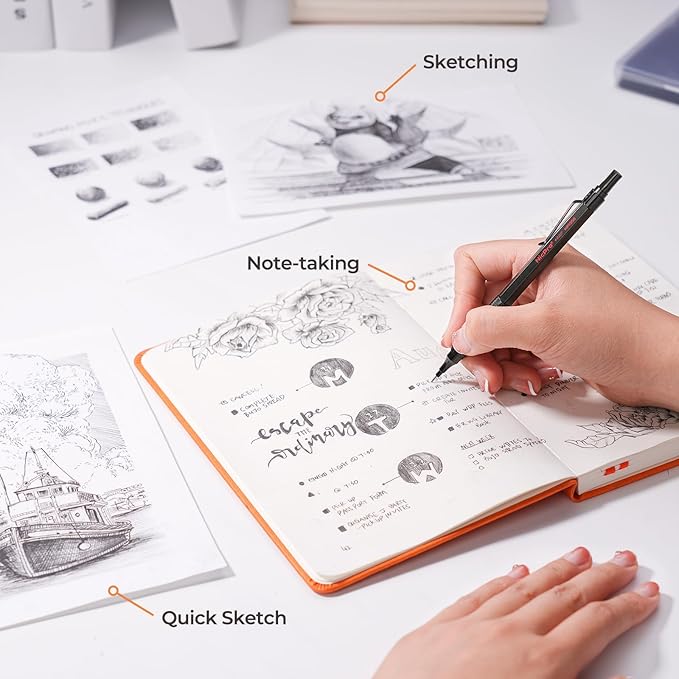 Nicpro 3 PCS Metal 2.0mm Mechanical Pencil Set with Case for Sketching