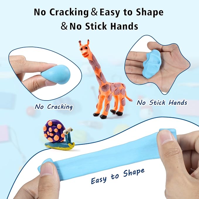 Aestd-ST Polymer Clay Kit 72 Colors, Oven Bake Modeling Clay for Kids | DIY Starter Kit, 20 Sculpting Tools & Accessory, Easy to Shape, Non-Sticky, Colorful, Storage Box, Gift for Kids & Artists