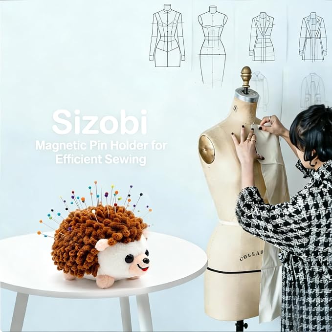 Sizobi Plush Hedgehog Pin Cushion for Sewing - Soft Sewing Needle Holder