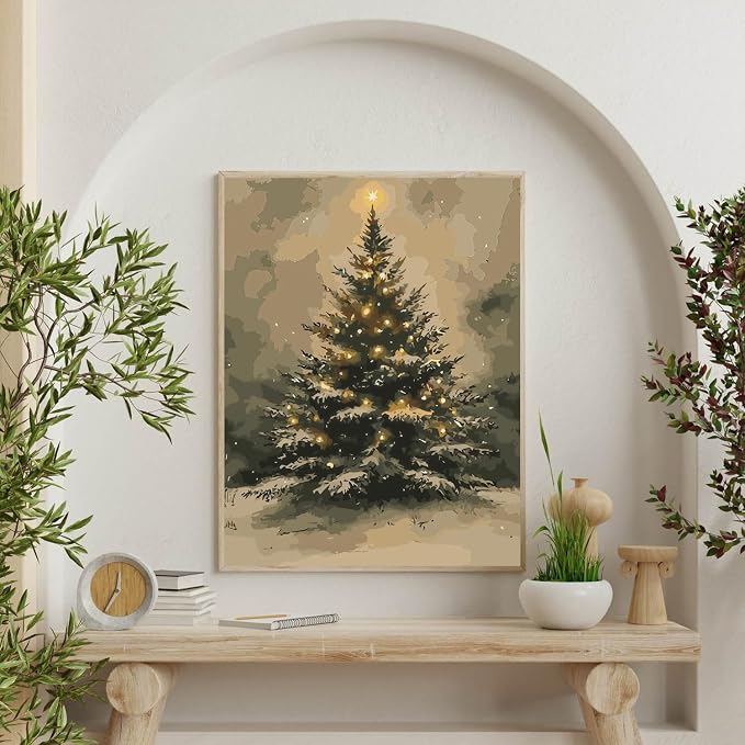 BAWKENTON Christmas Paint by Numbers Kits for Adults Beginner