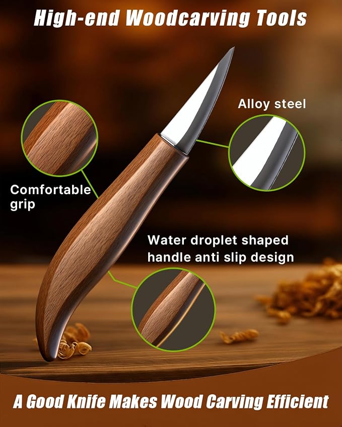 Wood Carving Hobby Kit for Adults & Teens, Beginner Whittling Craft Set | Comfort Bird Project, First-Time Practice, Step-by-Step Guide, Sharpening Tools, Finishing Supplies, Gift for Hobbyists