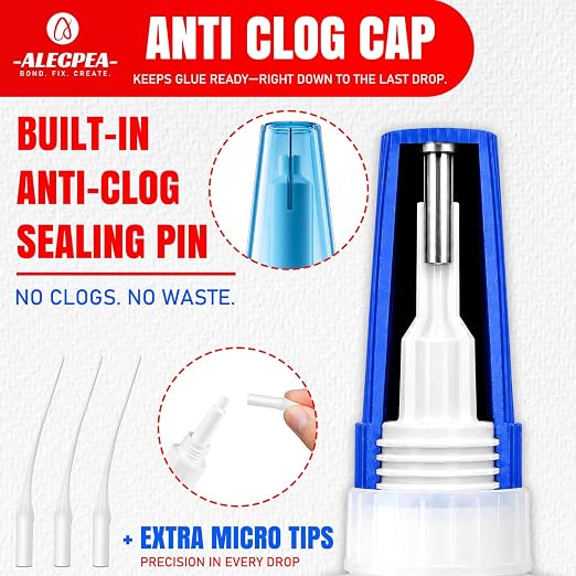 ALECPEA Wood Glue, Thick CA Glue for Wood, 30g with 3 Droppers