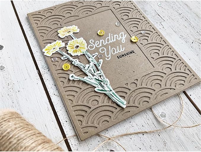 Cutting Dies 3D Background Frame Metal Stencils Scrapbooking Tools DIY Craft Carbon Steel Embossing Template for Paper Card Making Album Arts Supplies (Frame 2-Scale Celebrate 11.1x14.3cm)