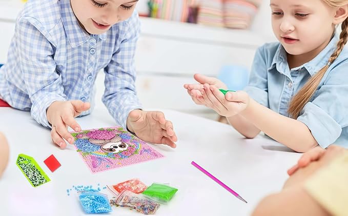 Acelii 6 Pack Elephant Diamond Painting Kits for Kids, 5D DIY Art Set | Cute Elephant Gem Art Kit for Kids & Beginners, Full Round Big Gems, Home Wall Decor, 6 x 6 Inch Craft Gift