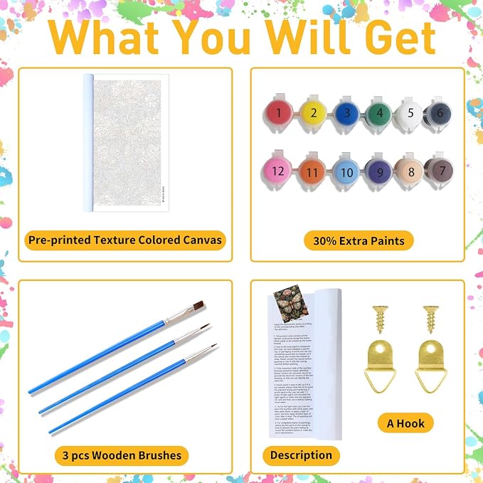 Butterfly Paint by Numbers Kit for Adults, 16x20 inch | DIY Painting Kits Crafts for Adults, Relieve Stress, Gift, Home Wall Decor