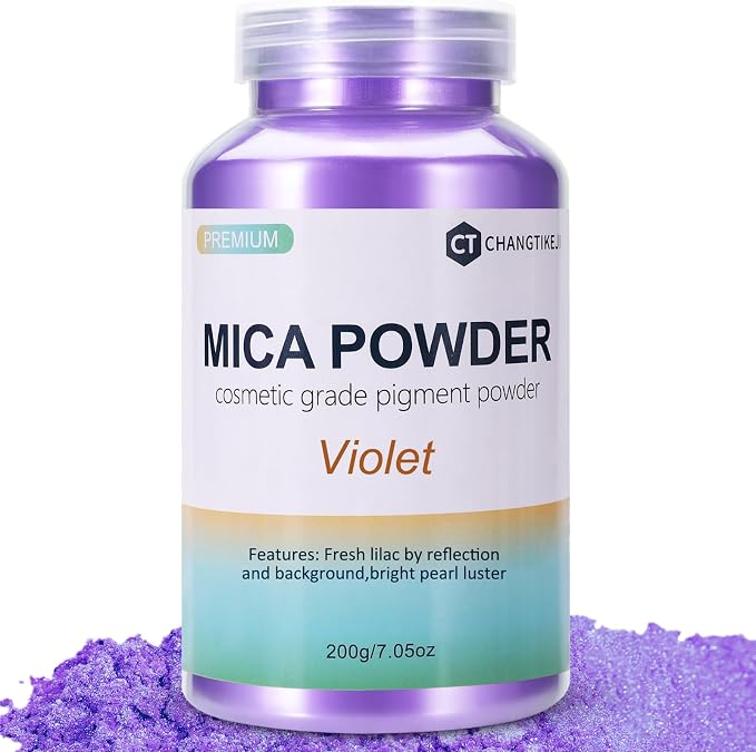 Mica Powder,7.05OZ（200g）,Violet Mica Powder Pigment for Epoxy Resin，Lip Gloss，Car Paint，Dye，Soap Making，Nail Polish,Epoxy Resin,Candle Making,Bath Bombs