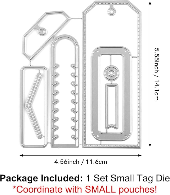 BAOFALI 1 Set Small Tag Dies Cutting Rectangular Gift Card Envelope Cutting Dies Sets Label Tag for Scrapbooking DIY Cards Album Crafts Supplies(11.6x14.1cm/4.6x5.6inch)
