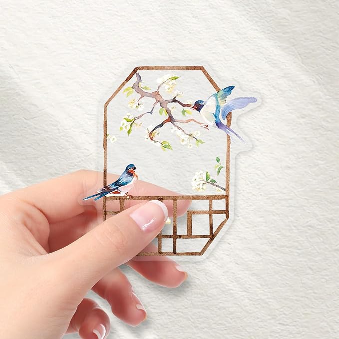 50PCS Ancient Chinese Style Stickers for Scrapbooking Journaling Junk Journal Scrapbook Supplies - Self-Adhesive Scrapbooking Stickers Supplies Journal Stuffers for Adult Card Making Letters DIY