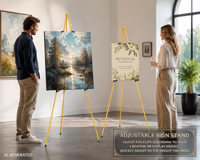 MXG Easel Display Stand, 66" Adjustable Metal Easel for Painting & Sign