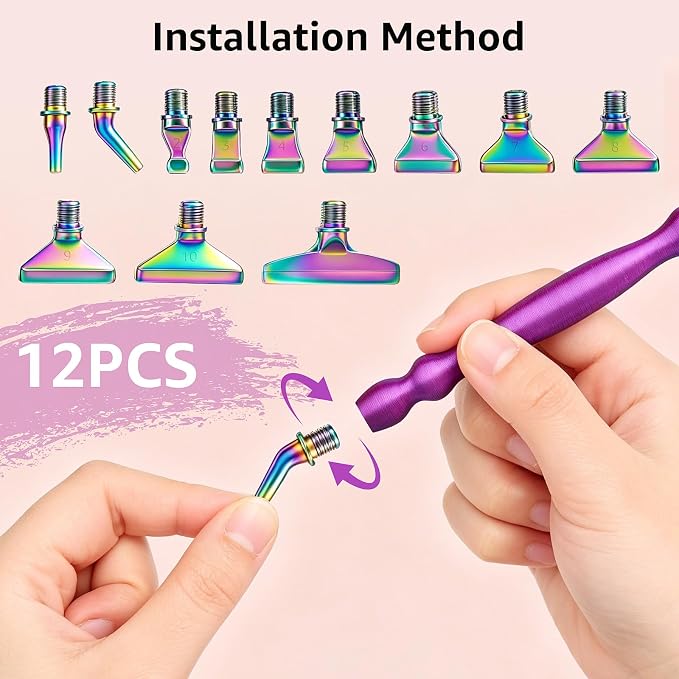 Diamond Art Pens, 21Pcs Diamond Painting Pen Kit,Painting Tools with Stainless Steel & Colored Threaded Metal Tips, Ergonomic Design Gem Art Kits for DIY Crafts