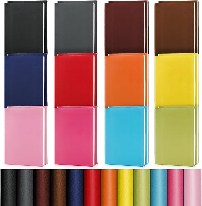PerKoop 24 Pcs A5 PU Leather Notebooks for Back to School,Bright Color