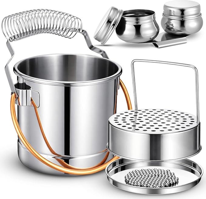 2 Pcs Paint Brush Cleaner Set with Cup, Drying Rack, Jumbo | Stainless Steel, Portable Brush Washer with Palette Cup, For Oil Painting And Acrylic Painting, Painting Accessories