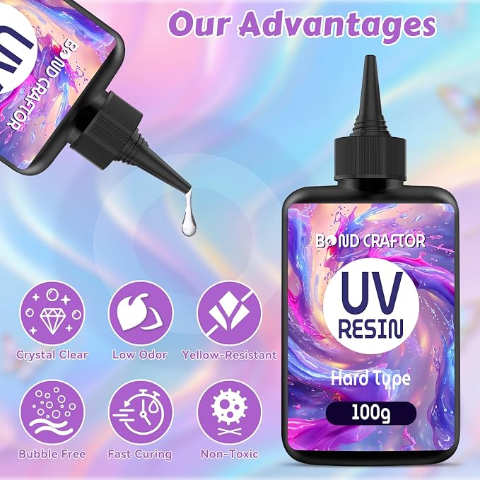 Bond Craftor UV Resin Kit 300g, Hard Type for Jewelry Making