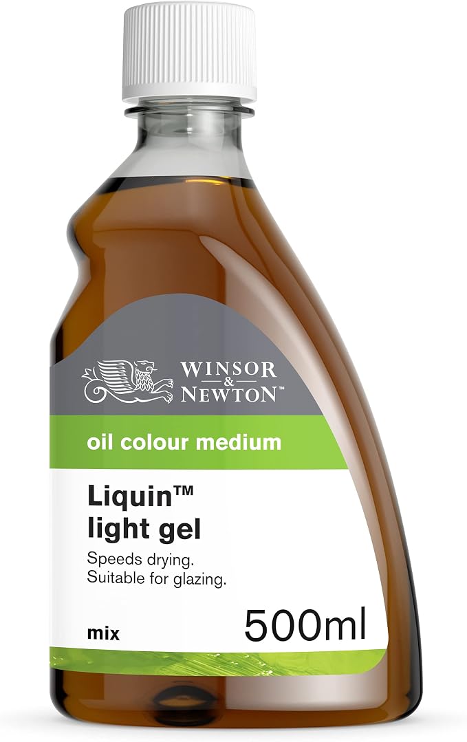 Winsor & Newton Liquin Light Gel Medium, 500ml (16.9-oz) Bottle | Premium light gel medium halves oil paint drying time while enhancing detail, gloss, and fluid brushwork.