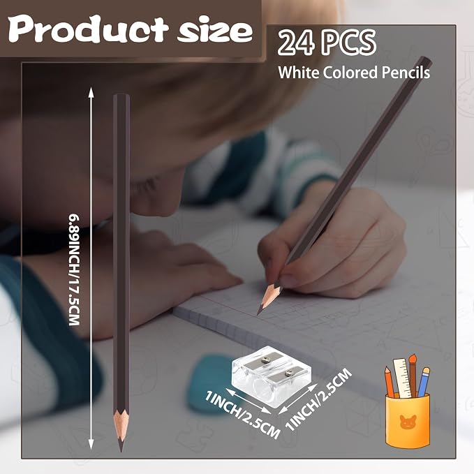 24 Pack Brown Colored Pencils for Kids, Pre-sharpened Art Pencils Back to School Supplies Set, Drawing Sketching Pencils for Students, Teachers, Classroom