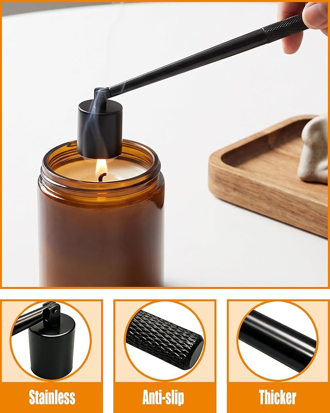 YOUTUOY 4 in 1 Candle Accessory Set, Matte Black