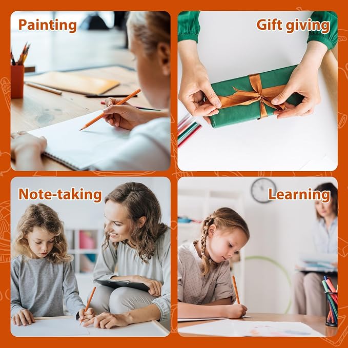 24 Pack Orange Colored Pencils for Kids, Pre-sharpened Art Pencils Back to School Supplies Set, Drawing Sketching Pencils for Students, Teachers, Classroom