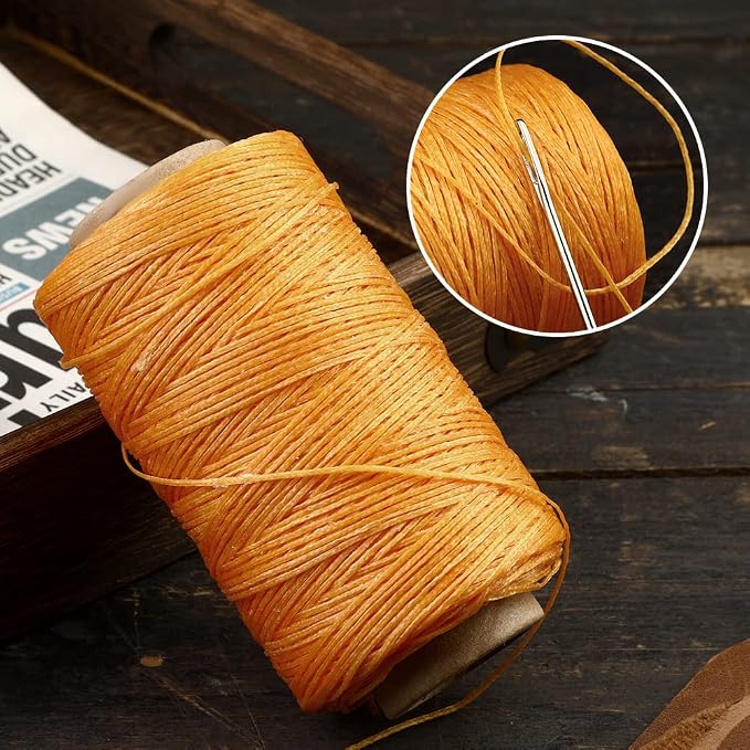 284Yards Leather Sewing Waxed Thread, 0.8mm Waxed Thread for Bookbinding | Waxed Thread for Bookbinding, Upholstery Thread Heavy Duty, Wax String for Leather Craft DIY/Bookbinding/Shoe Repairing