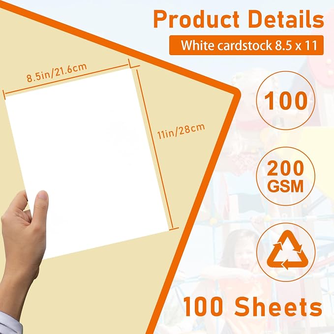 Guakicae 100 Sheets Bright White Cardstock 8.5 x 11 Printer Paper 75lb