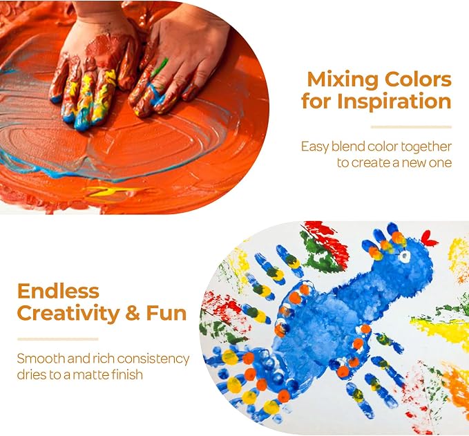 Nicpro 12 Colors Large Washable Paint Set for Kid (16.9oz), Acrylic Bulk | Paint Supplies Non Toxic Tempera Paint for Art, Craft DIY, Poster & Finger Paint, School, Home, Teacher Classroom Must Haves