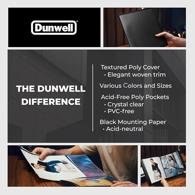 Dunwell Art Portfolio 8.5x11, 24 Pockets, Displays 48 Pages, Black