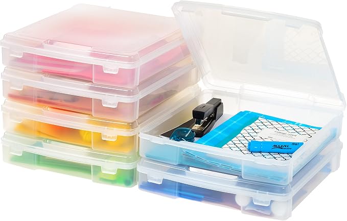 IRIS USA Scrapbook Case |Made in USA| Fits 12"x12" - Thick (6-Pack) - Clear