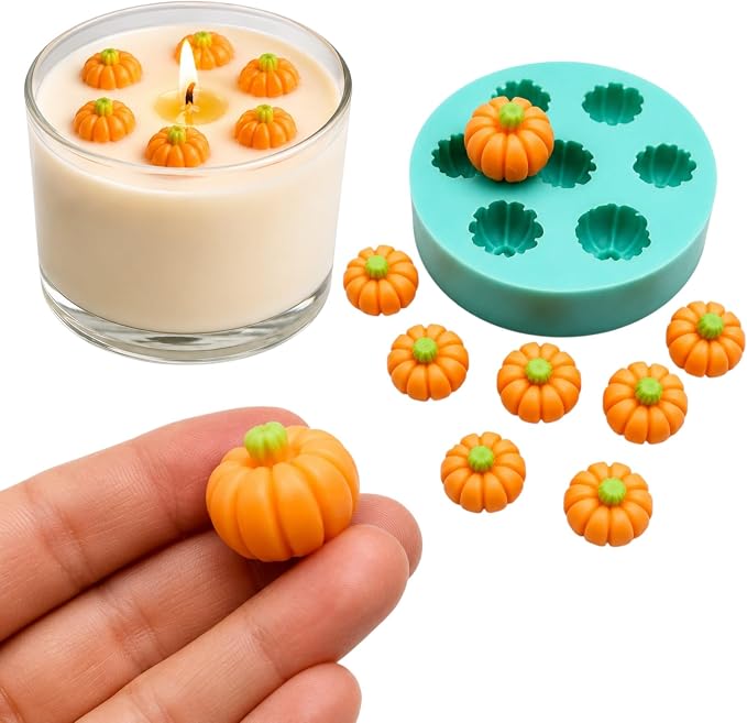 Mini Pumpkin Silicone Mold for Candle Toppers, Wax Melts, Soap Embeds, Resin Crafts, Candy & Jewelry Making – Halloween & Autumn Mold