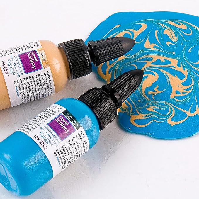 Polyform Liquid Sculpey Liquid Polymer Oven-Bake Clay, Classic Sampler Pack, Three 1 oz. bottles included, White, Black and Clear colors, Great for jewelry, holiday, DIY