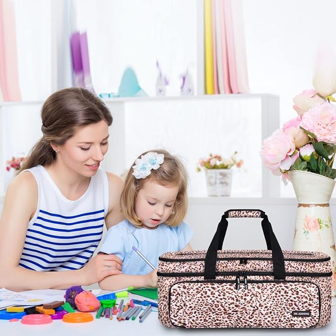 Double Layer Carrying Case with Cutting Mat Pocket & Accessories Storage