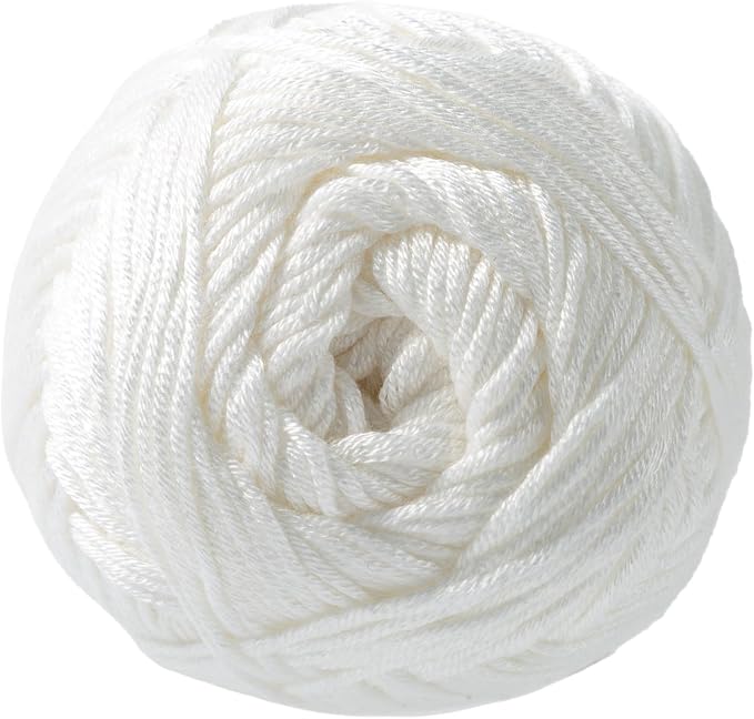 Loops & Threads Silky Soft Yarn - Yarn for Knitting, Crochet, Weaving, and Arts & Crafts - White, Bamboo, 3.5 oz