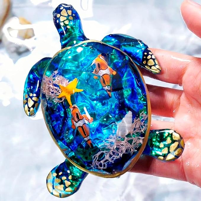 LET'S RESIN Turtle Shape Resin Molds, 3D Animal Silicone Molds for Epoxy Resin, Large Sea Turtle Marine Art Silicone Resin Molds for Craft, Ocean Theme Night Lights, Home Decor | Large Sea Turtle Marine Art Silicone Resin Molds for Craft, Ocean Theme N...