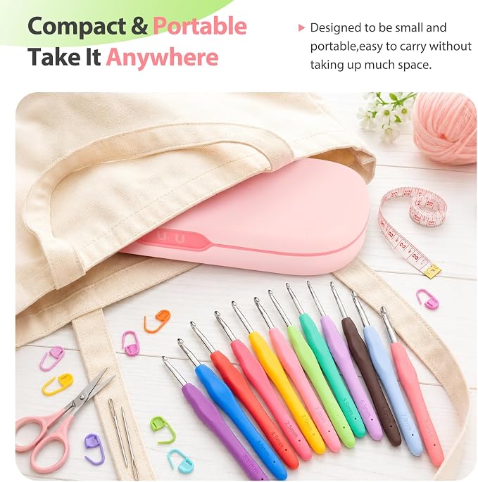 Coopay Crochet Hooks Set with Case,Crochet Hook Kit for Arthritic Hands | 12 Sizes Ergonomic Soft Grip Crochet Needles Set for Beginner Adults-2mm(B)-8mm(L)-Ideal Gifts