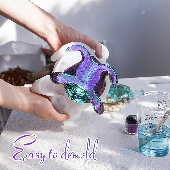 LET'S RESIN Turtle Shape Resin Molds, 3D Animal Silicone Molds for Epoxy Resin, Large Sea Turtle Marine Art Silicone Resin Molds for Craft, Ocean Theme Night Lights, Home Decor | Large Sea Turtle Marine Art Silicone Resin Molds for Craft, Ocean Theme N...