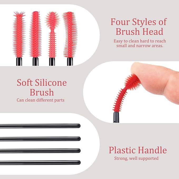 Sewing Machine Cleaning Brushes - 20 PCS Reusable Silicone Dense Bristles Clean Brush for Internal and Spool Area