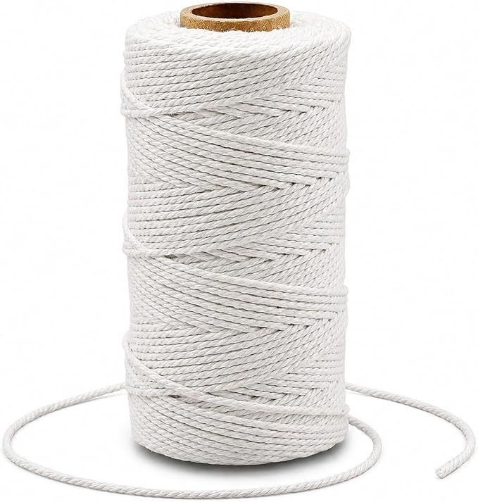 G2PLUS 2MM White String, 328 Feet Cotton Bakers Twine for Craft & Cooking | 100% Cotton,for Gift Wrapping, Meat Trussing, DIY Craft Projects
